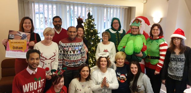christmas jumper day 2019 cash rasied to donate money to real change oldham