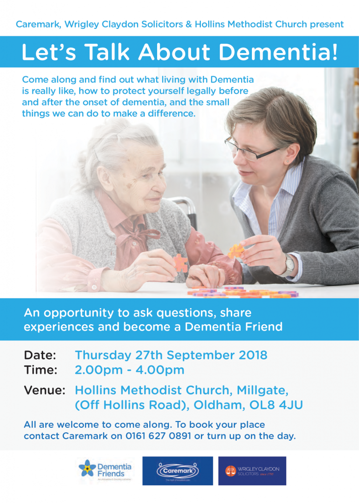 Lets Talk About Dementia event with Wriglgy Claydon Solicitors